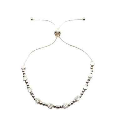 Textured Cube and Bead Drawstring Bracelet