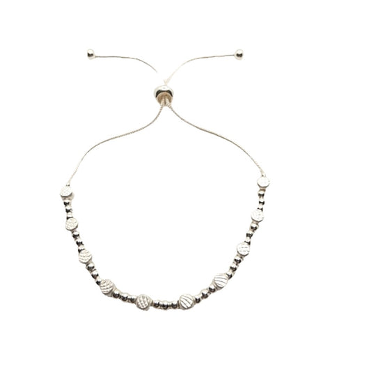 Textured Cube and Bead Drawstring Bracelet