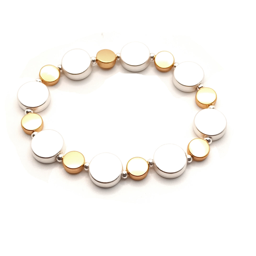 Flat Circle Bead Bracelet