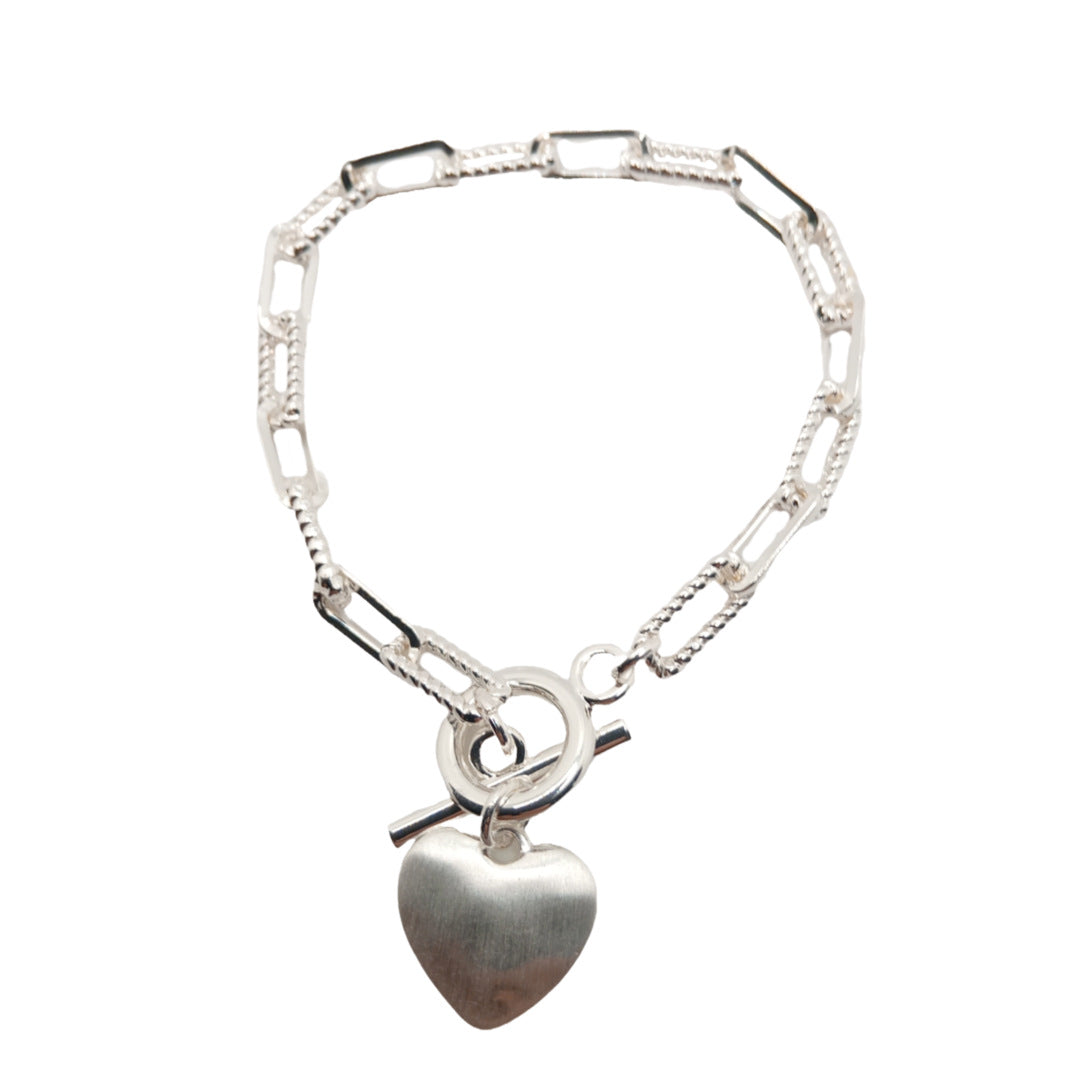 Chunky Heart T-Bar Bracelet