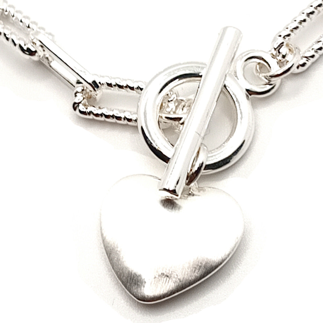 Chunky Heart T-Bar Bracelet