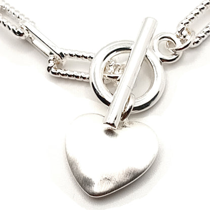 Chunky Heart T-Bar Bracelet