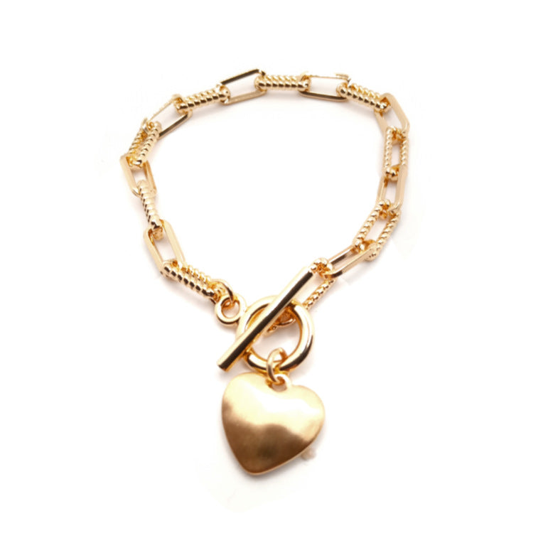 Chunky Heart T-Bar Bracelet