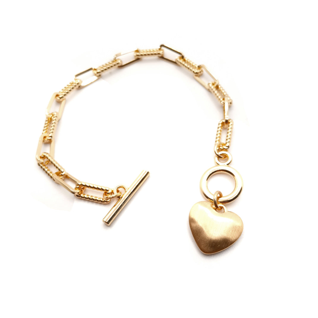 Chunky Heart T-Bar Bracelet