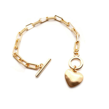 Chunky Heart T-Bar Bracelet