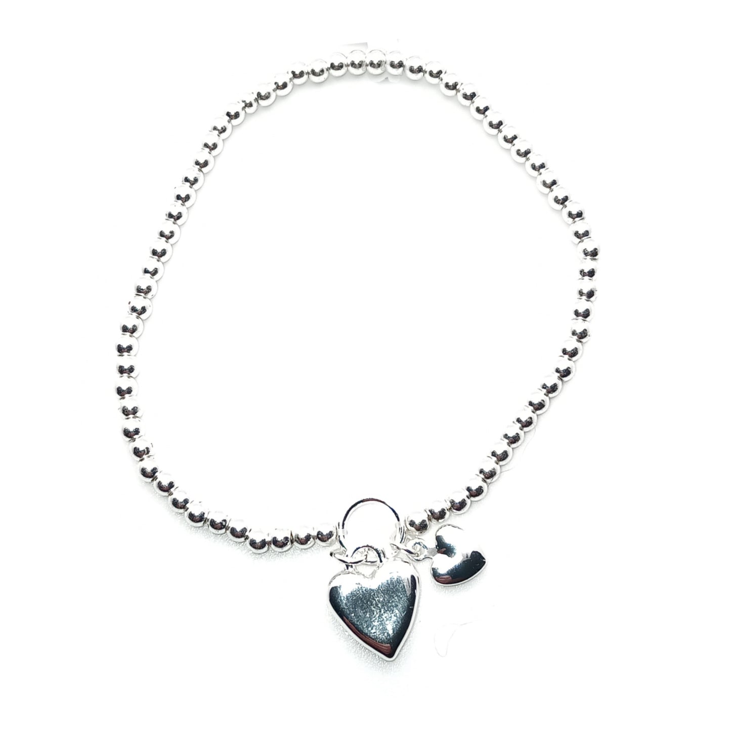 Double Heart Charm Bracelet