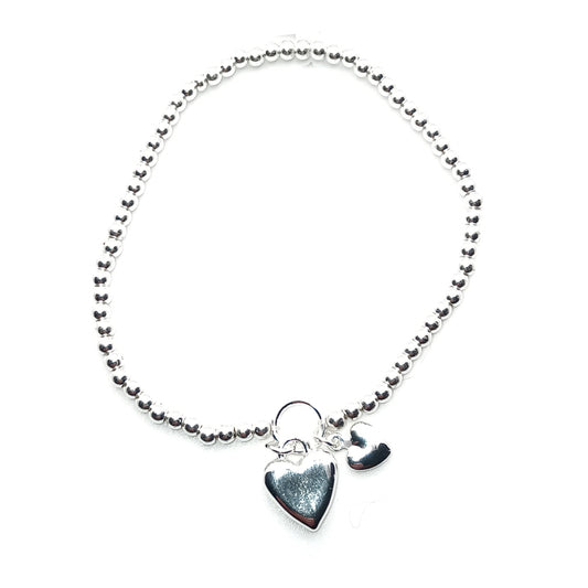 Double Heart Charm Bracelet