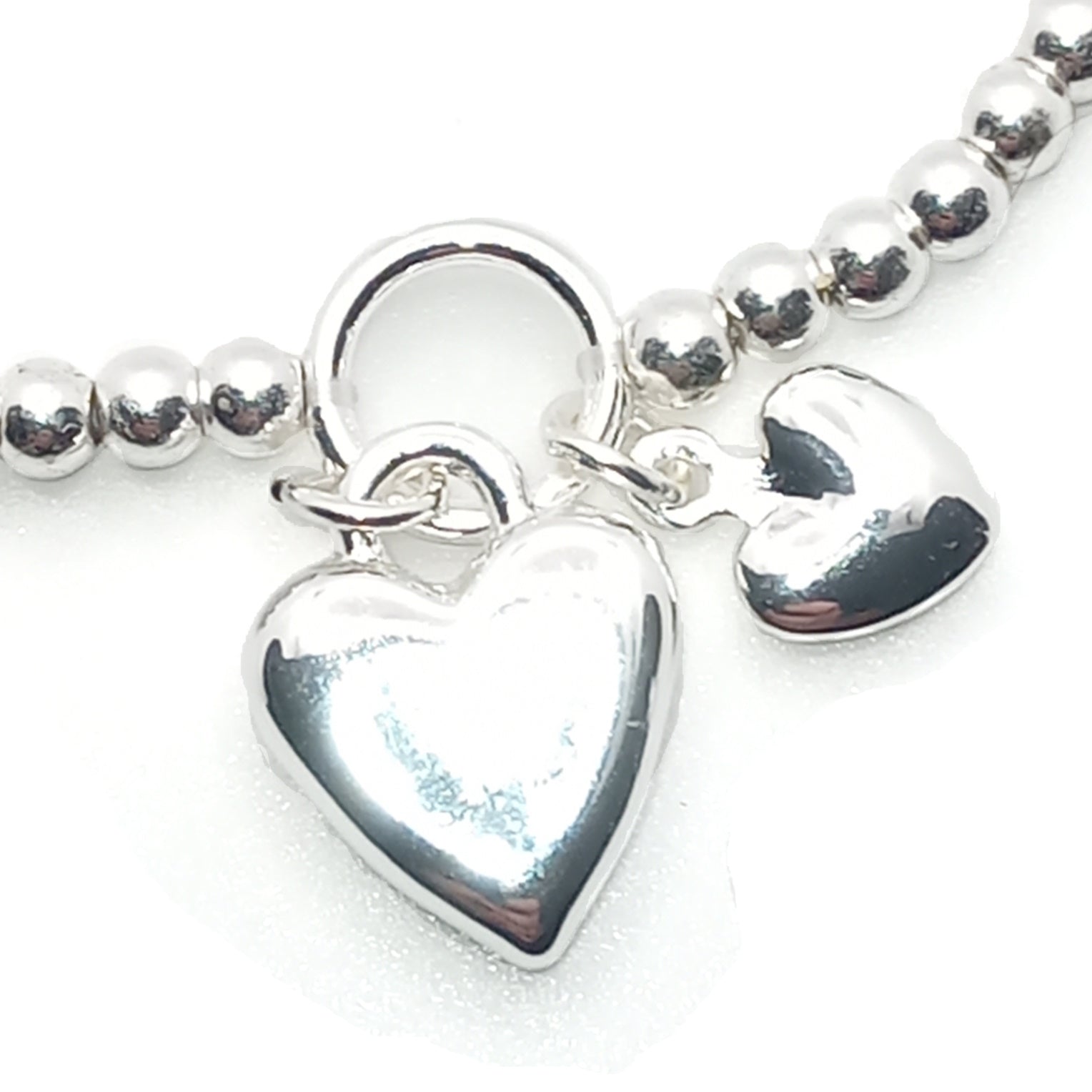Double Heart Charm Bracelet
