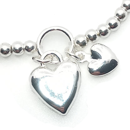 Double Heart Charm Bracelet