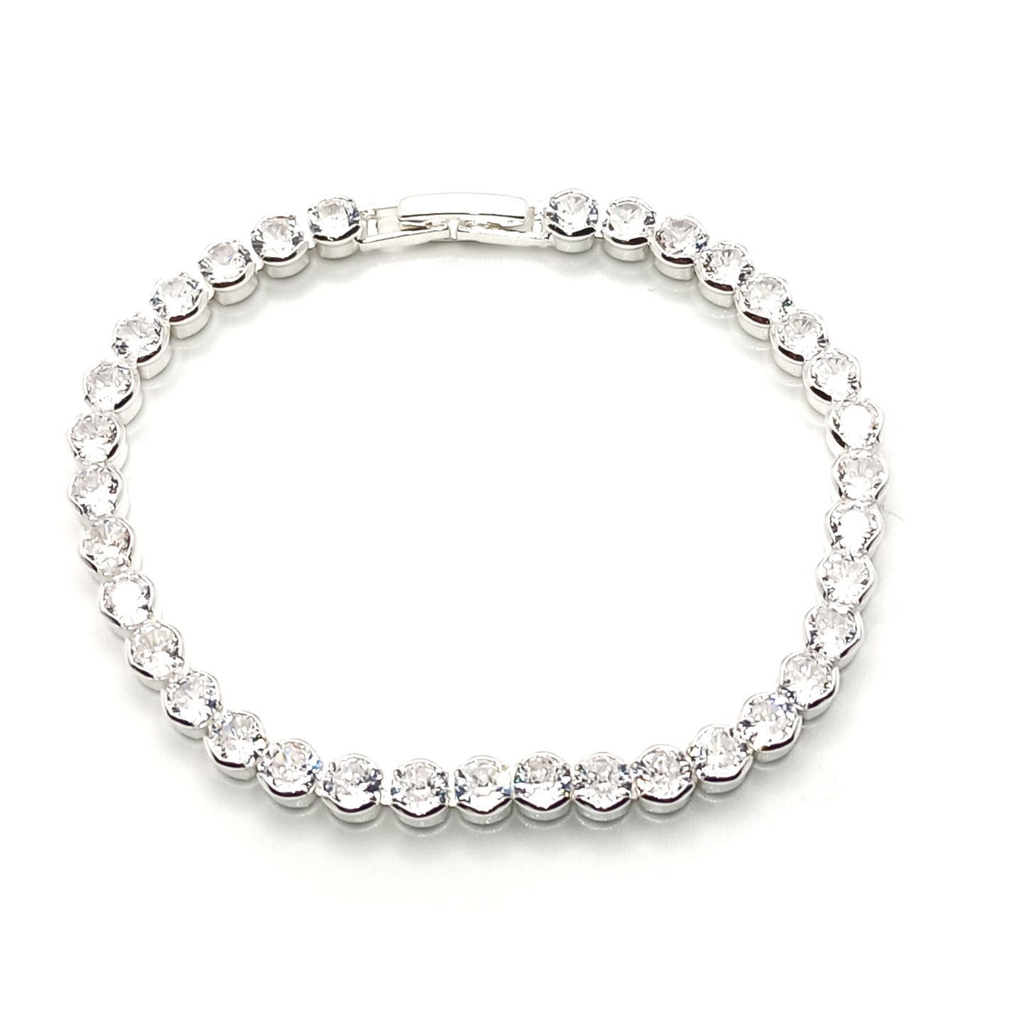 Diamante Tennis Style Clasp Bracelet