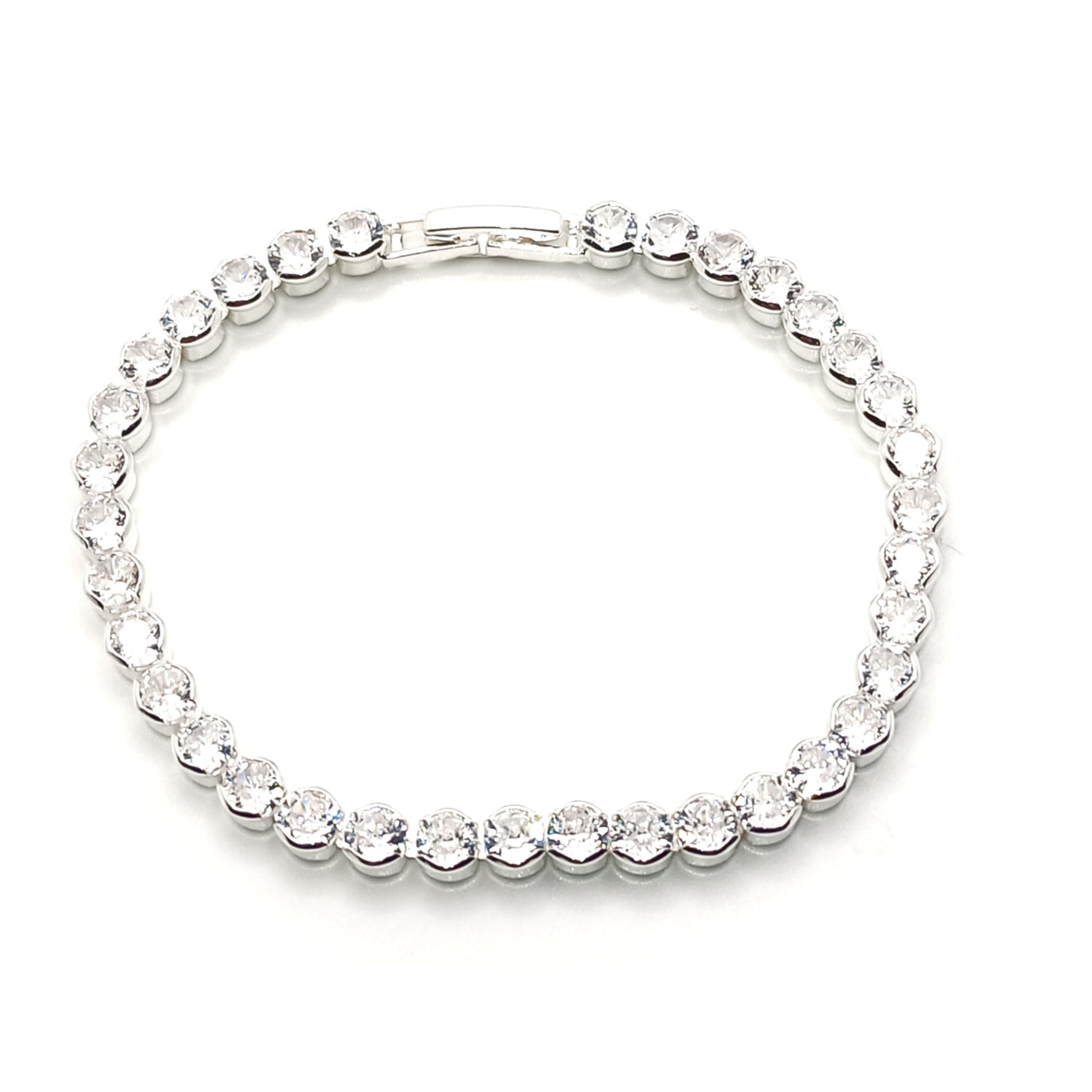 Diamante Tennis Style Clasp Bracelet
