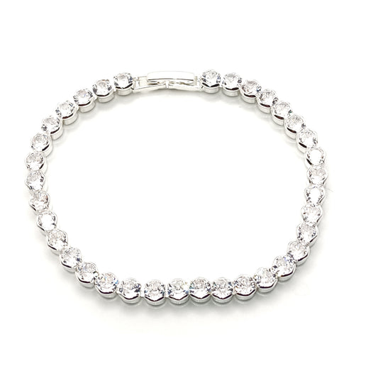 Diamante Tennis Style Clasp Bracelet