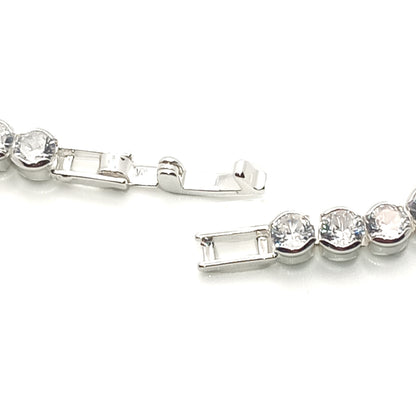 Diamante Tennis Style Clasp Bracelet