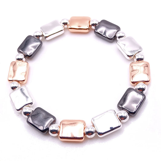 Puffed Oblong Bead Bracelet