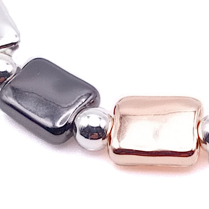 Puffed Oblong Bead Bracelet