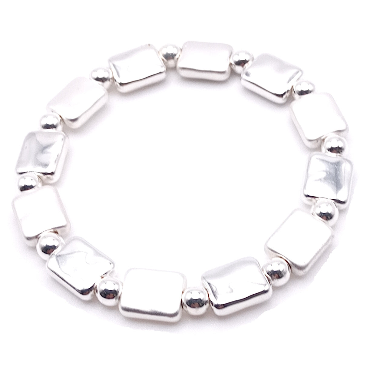 Puffed Oblong Bead Bracelet