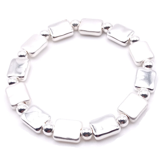 Puffed Oblong Bead Bracelet