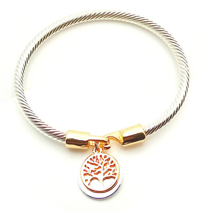 Tree of life and disc snake clasp bracelet
