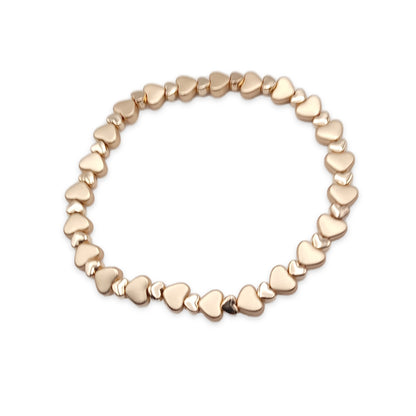 Flat Heart Bead Bracelet