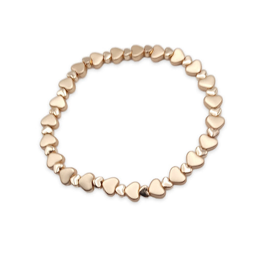 Flat Heart Bead Bracelet