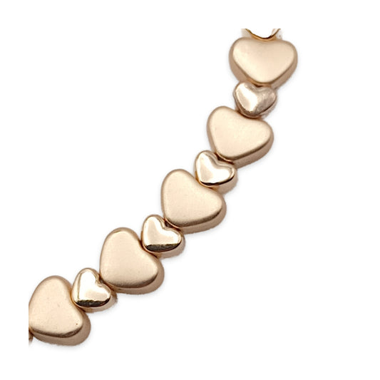 Flat Heart Bead Bracelet