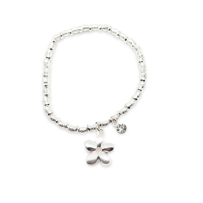 Flower and Crystal Bead Bracelet