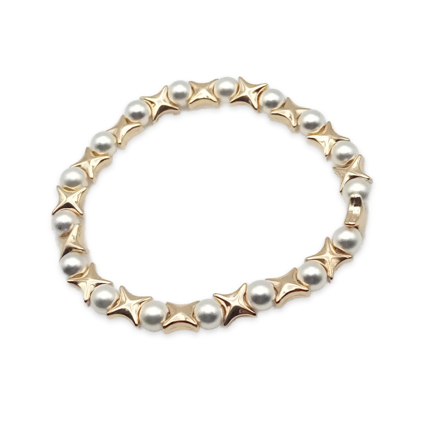 Pearl and Star Bead Bracelet