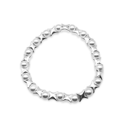 Pearl and Star Bead Bracelet