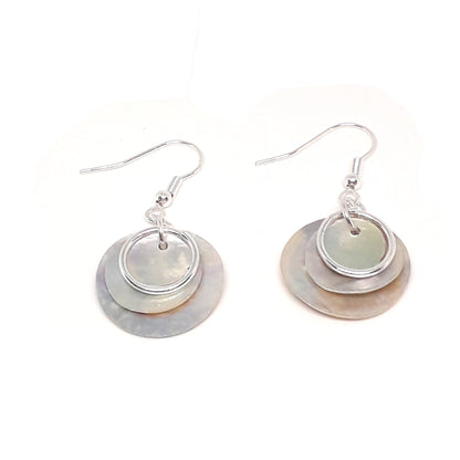 Silver shell drop earrings