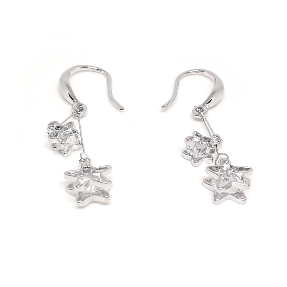 Twin Diamante Star Earrings
