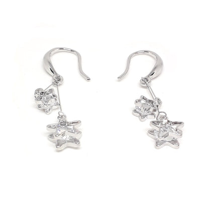Twin Diamante Star Earrings