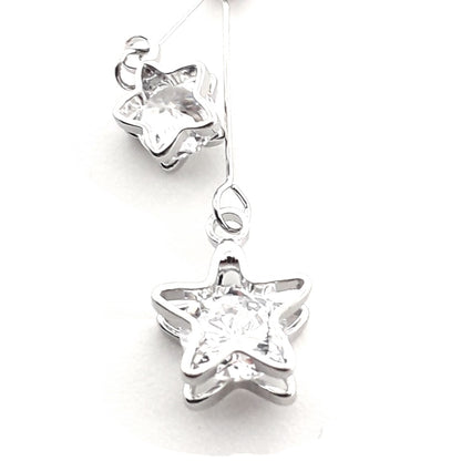Twin Diamante Star Earrings