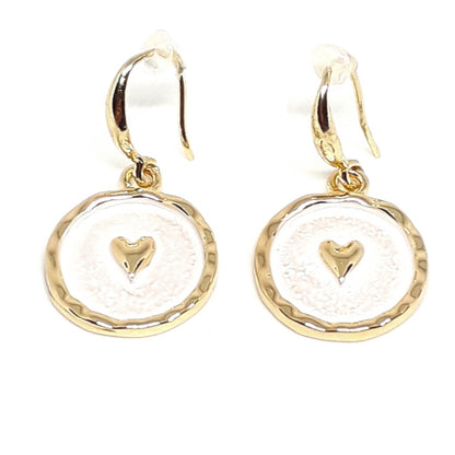 Embossed Heart Hook Earrings