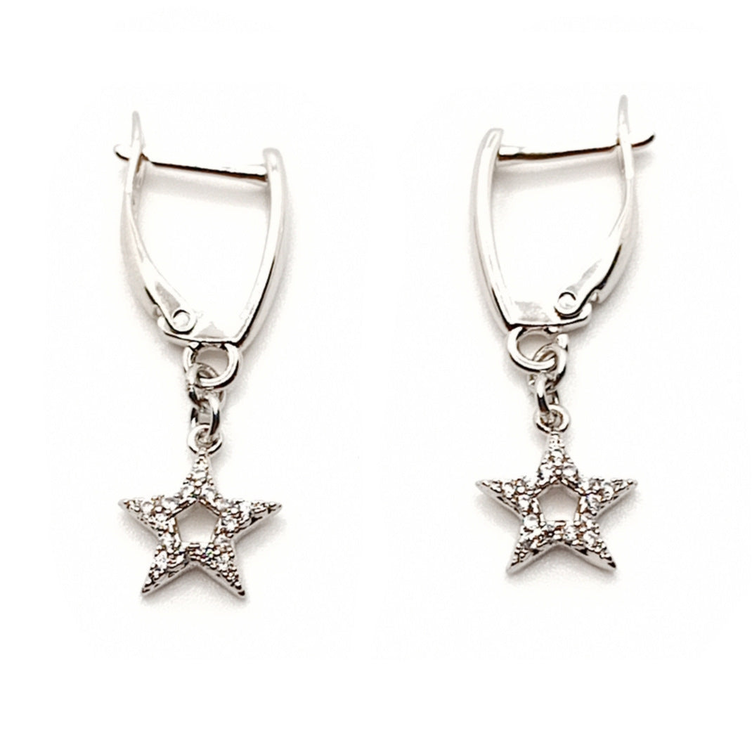 Diamante Star Hoop Earrings