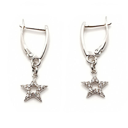 Diamante Star Hoop Earrings