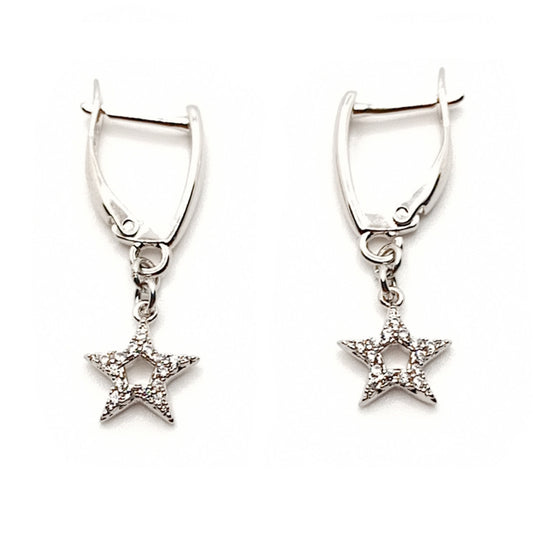 Diamante Star Hoop Earrings