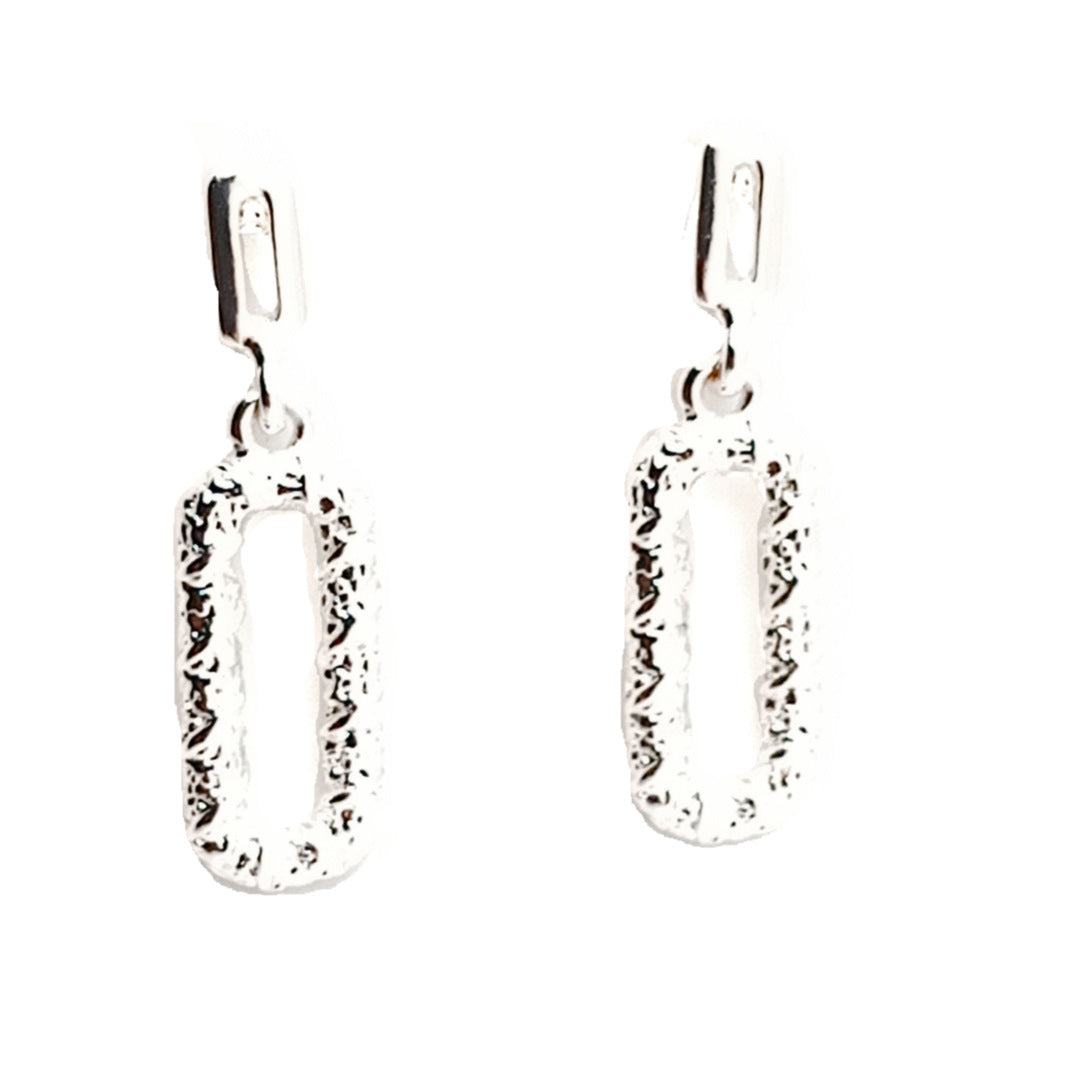 Textured Rectangular Drop Earrings
