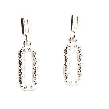 Textured Rectangular Drop Earrings