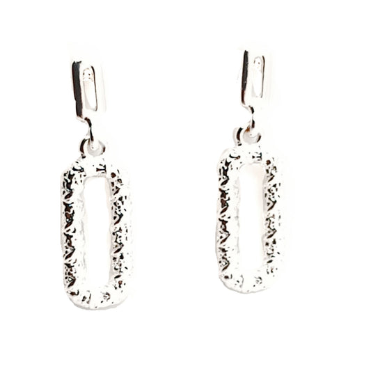 Textured Rectangular Drop Earrings