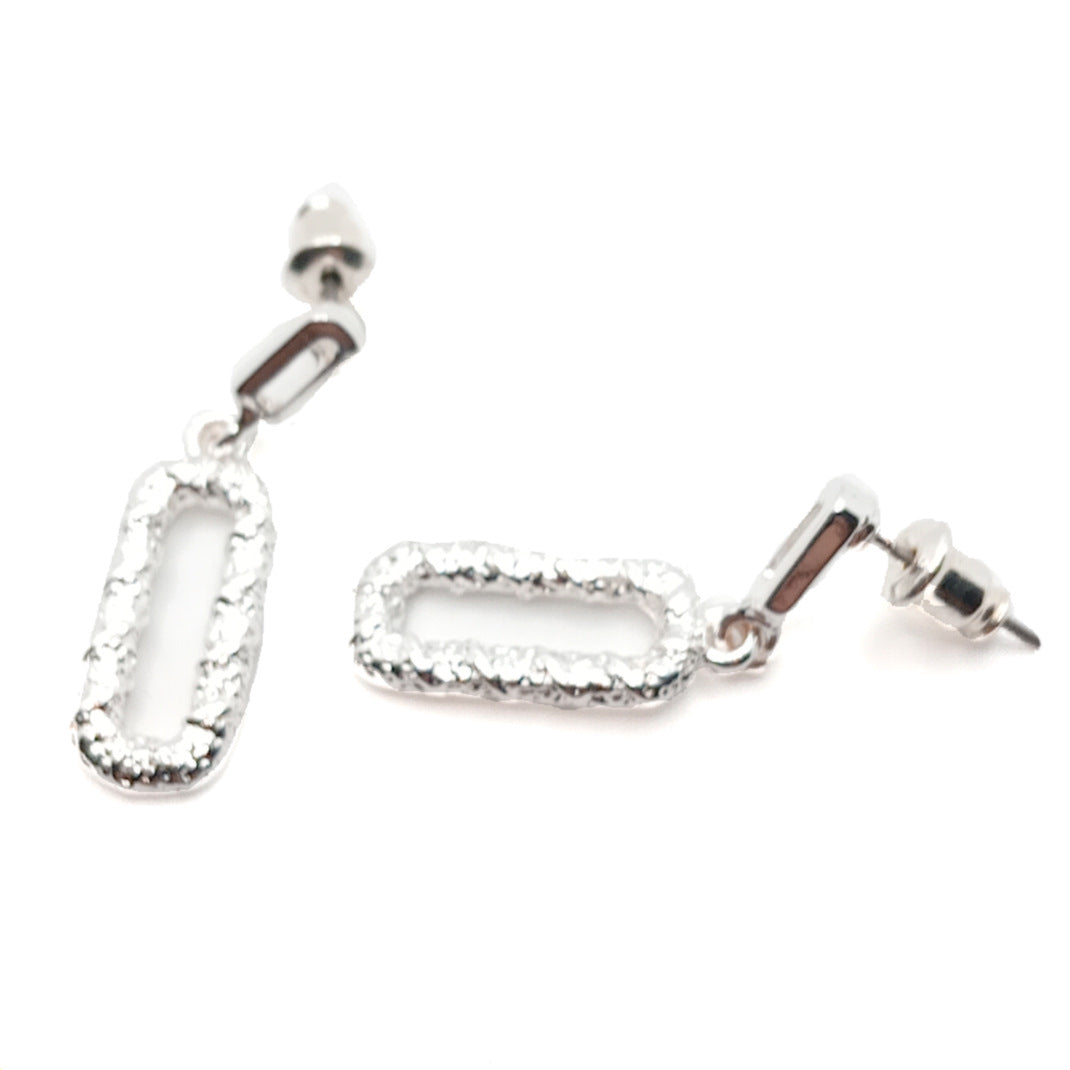 Textured Rectangular Drop Earrings