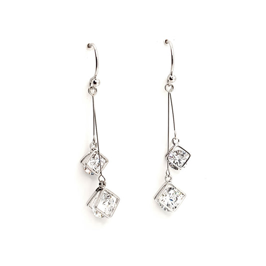 Square Crystal Drop Earrings