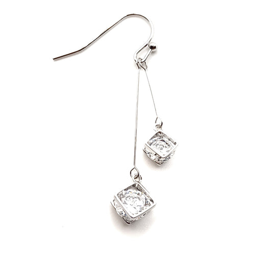 Square Crystal Drop Earrings