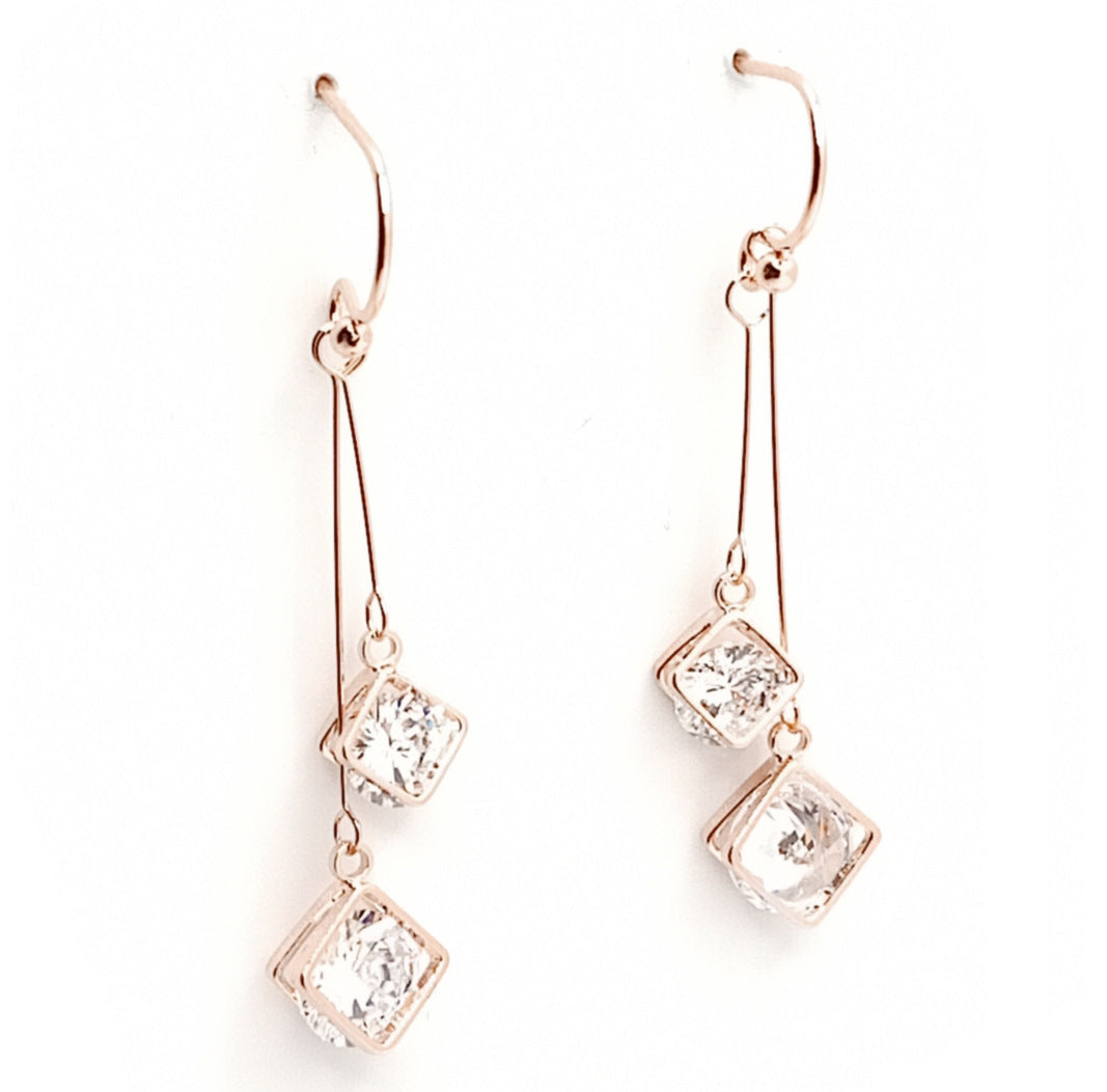 Square Crystal Drop Earrings
