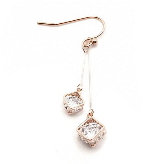 Square Crystal Drop Earrings
