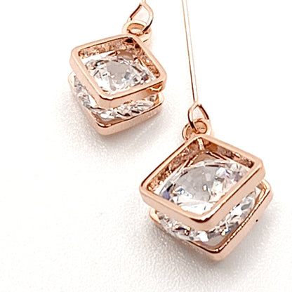 Square Crystal Drop Earrings