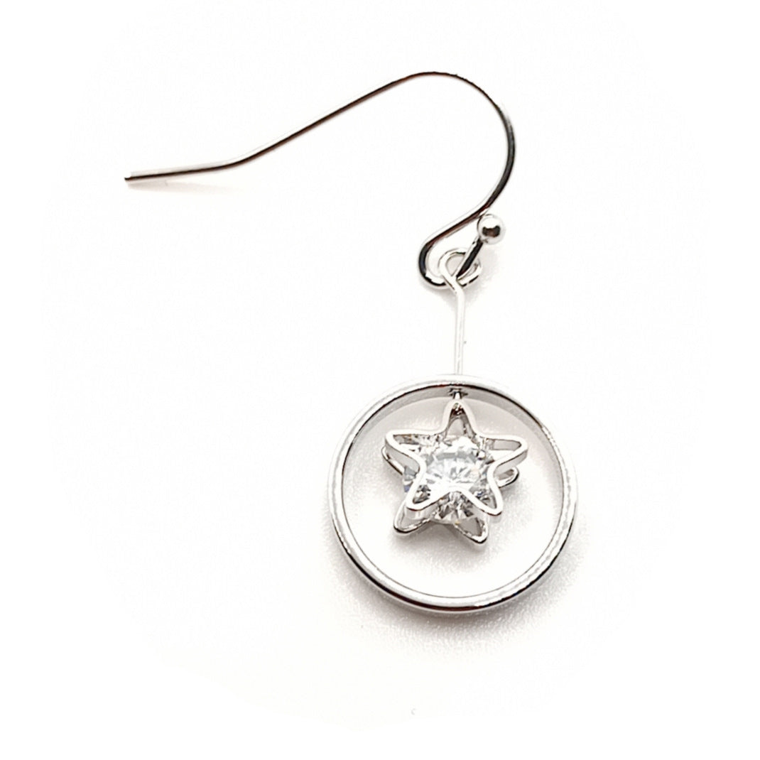 Starry Hoop Drop Earrings