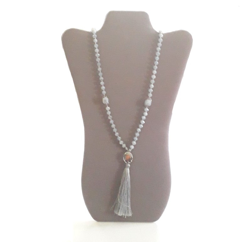 Tassel Crystal Bead Necklace