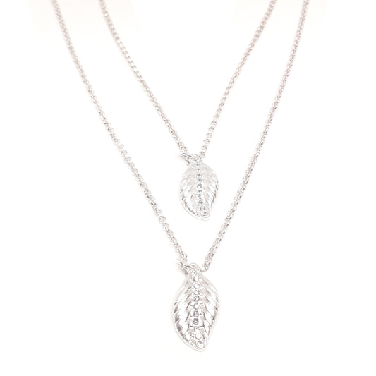 Multirow leaf necklace