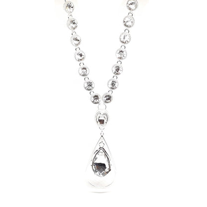 Clear Crystal Pendant long necklace