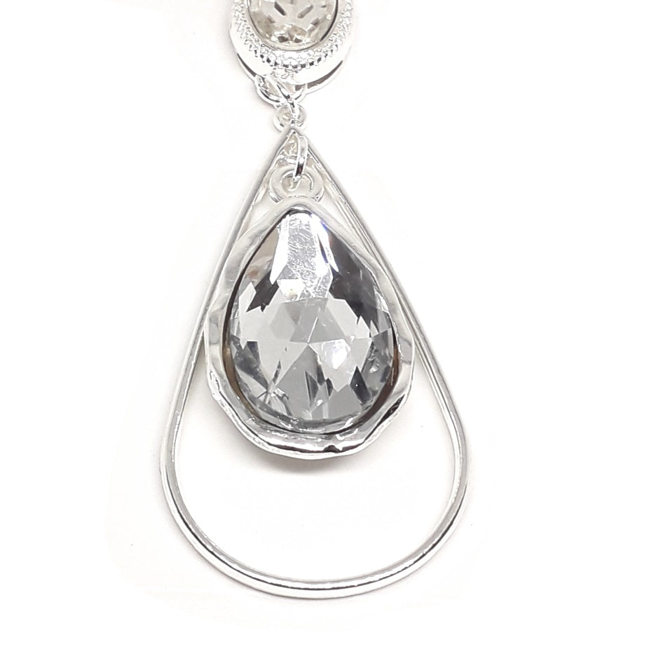 Clear Crystal Pendant long necklace